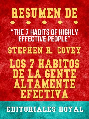cover image of Resume De the 7 Habits of Highly Effective People Los 7 Habitos De La Gente Altamente Efectiva de Stephen R. Covey--Pautas de Discusion